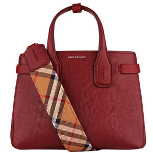 Burberry Outlet Leather Tote Bag Red